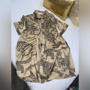 Entro Satin Jaguar Dress